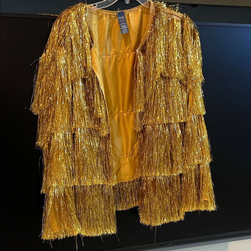 Fever Shimmering Gold Fringe Jacket